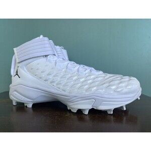 Nike Air Jordan Force Savage Pro 2 Shark White Football Cleats Sz 15 CV1666-103